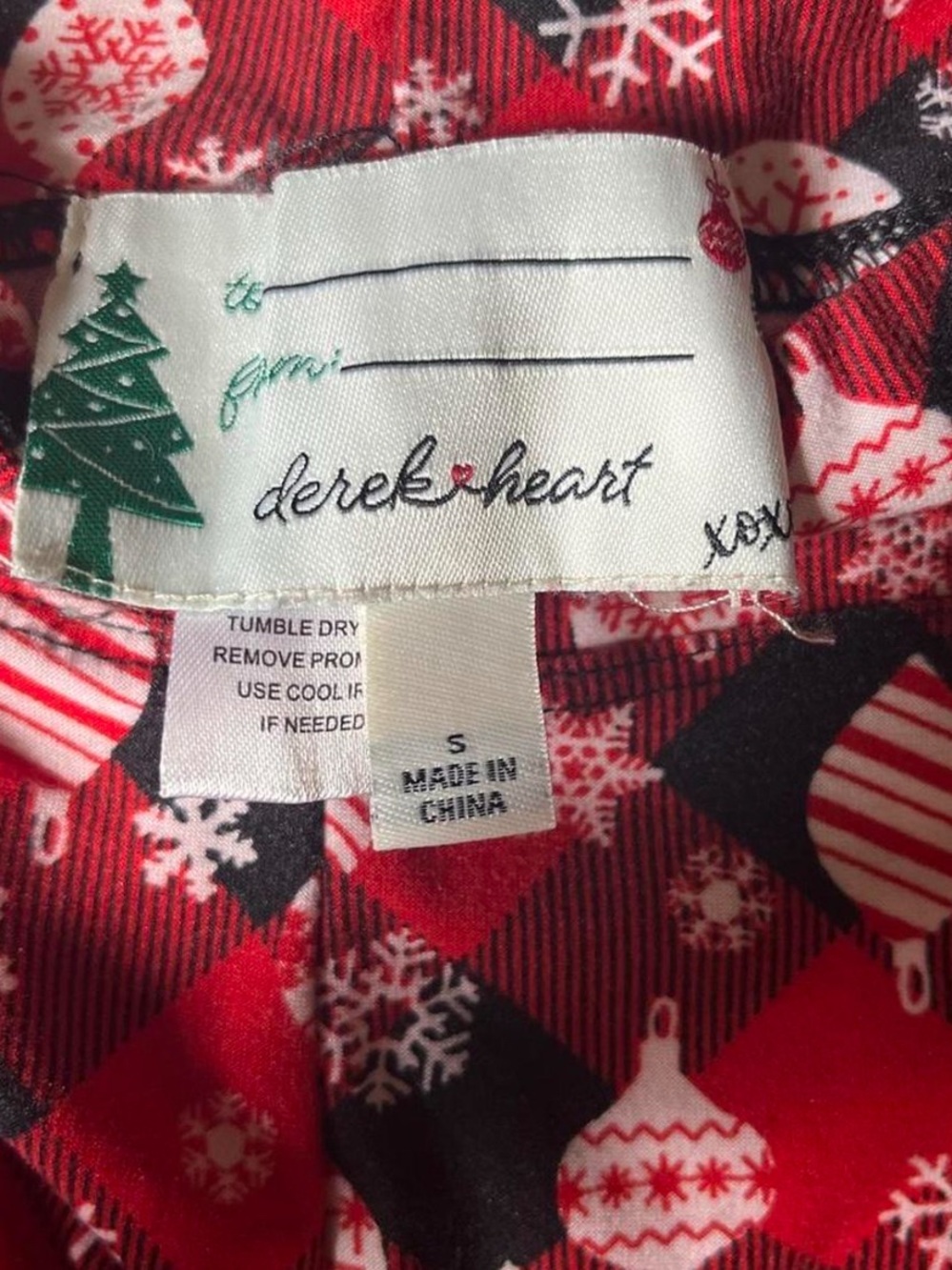 Derek Heart Red and Black Plaid Holiday Top